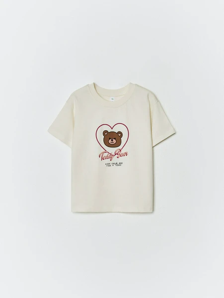 Футболка оверсайз Sela с принтом Teddy Bear для девочек, арт. 33004