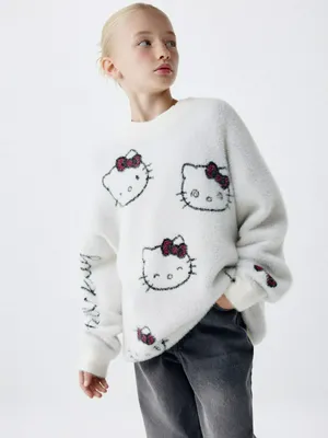 Пушистый джемпер с Hello Kitty для девочек, арт. 3542