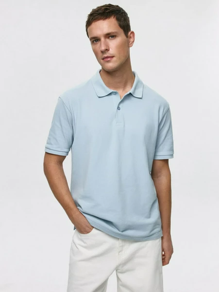 Поло Sela Regular Fit, голубой, арт. 38296