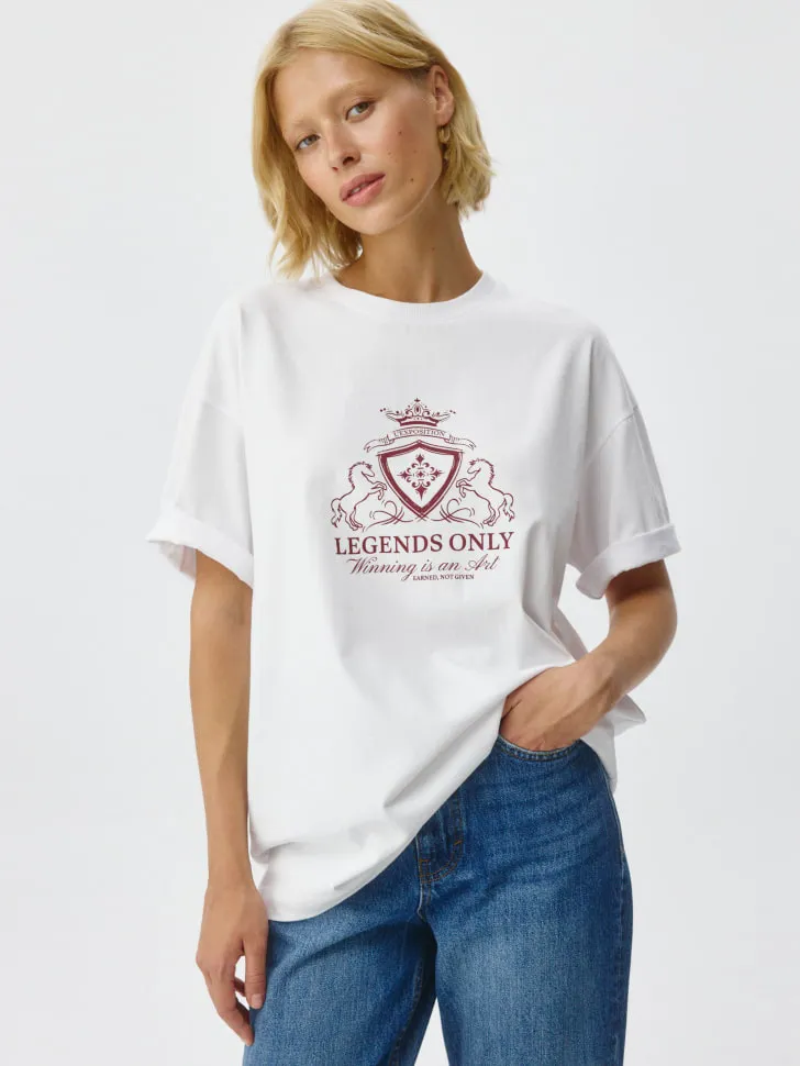 Футболка оверсайз в стиле преппи, арт. 3994