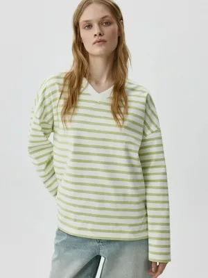 Лонгслив ANNA OVERSIZE FIT с треугольным вырезом, арт. 4049