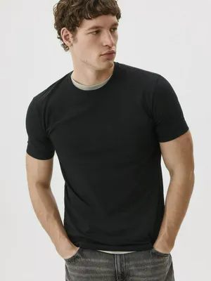 Футболка SELA SLIM FIT базовая, черный, арт. 43475