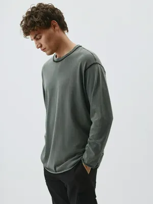 Лонгслив Sela GARMENT WASH, хаки, арт. 43516