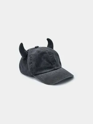 Бейсболка Sela с рожками, черный, арт. 43760