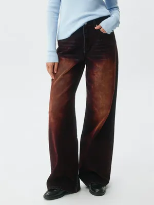 Джинсы WIDE LEG с флоковым покрытием, арт. 4960