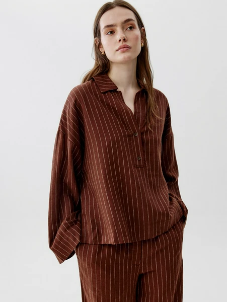 Свободная льняная рубашка Sela, арт. SL6805010520