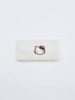Вязаная повязка на голову с вышивкой Hello Kitty для девочек, арт. 5432