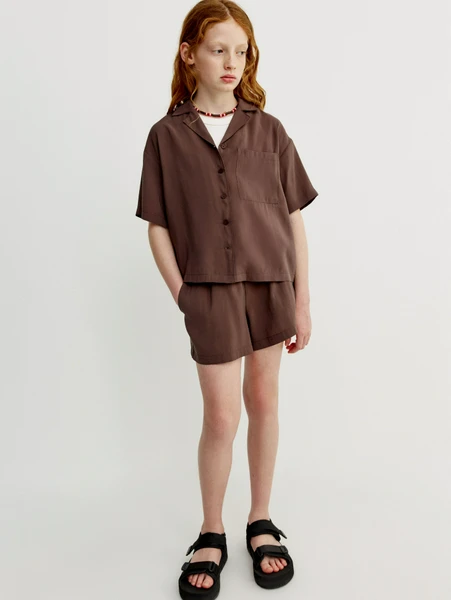 Шорты SELA из смесового модала, коричневый, арт. SL6805051527