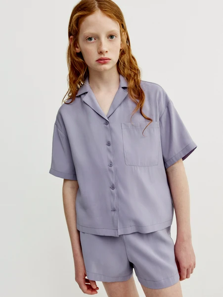 Рубашка SELA из смесового модала, фиолетовый, арт. SL6805050510