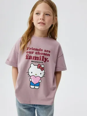 Футболка с принтом Hello Kitty для девочек, арт. 5640