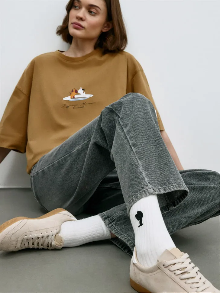 Длинные носки с вышивкой SELA x Союзмультфильм, арт. 5865