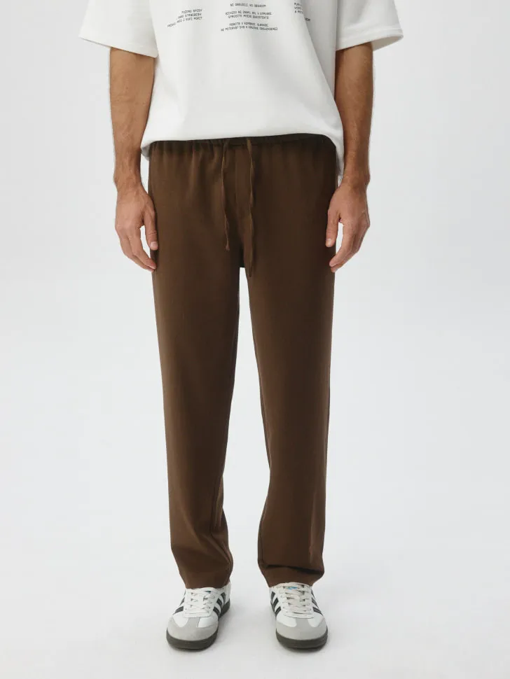 Брюки slim fit со средней посадкой, коричневый, арт. 5907