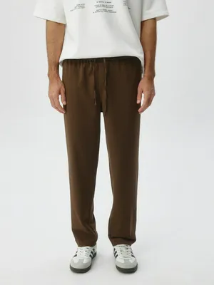 Брюки slim fit со средней посадкой, коричневый, арт. 5907