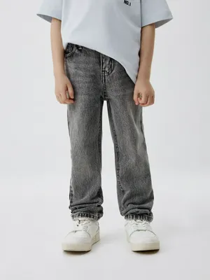 Джинсы Straight fit на резинке для мальчиков, серый, арт. 6068