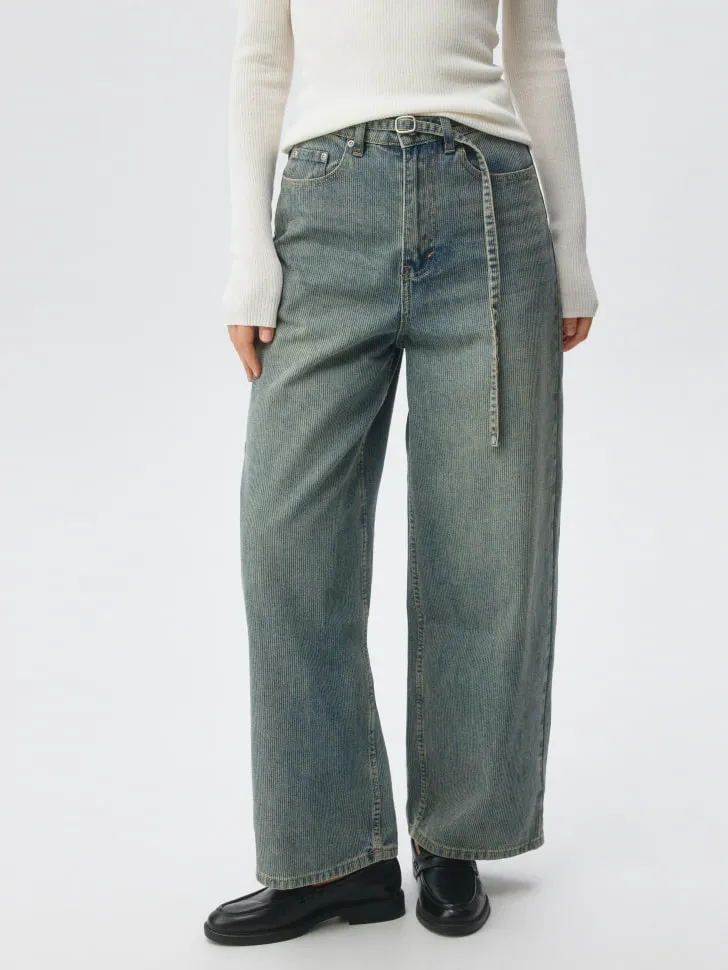 Укороченные джинсы Tapered, голубой, арт. 6146