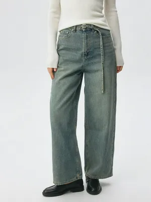Укороченные джинсы Tapered, голубой, арт. 6146