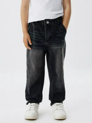Джинсы Mom fit на резинке для девочек, арт. 6379