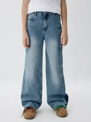 Джинсы WIDE LEG со шнуровкой для девочек, арт. 6489