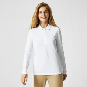 Женская приталенная рубашка-поло Lacoste Slim Fit, белый, арт. PF5464P