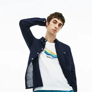 Мужская льняная рубашка Lacoste Regular Fit, синий, арт. CH4990