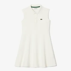 Детское платье-поло Lacoste Pleated, белый, арт. EJ5297