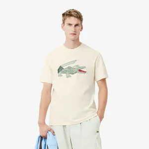 Мужская футболка Lacoste с рисунком крокодила, белый, арт. TH3603