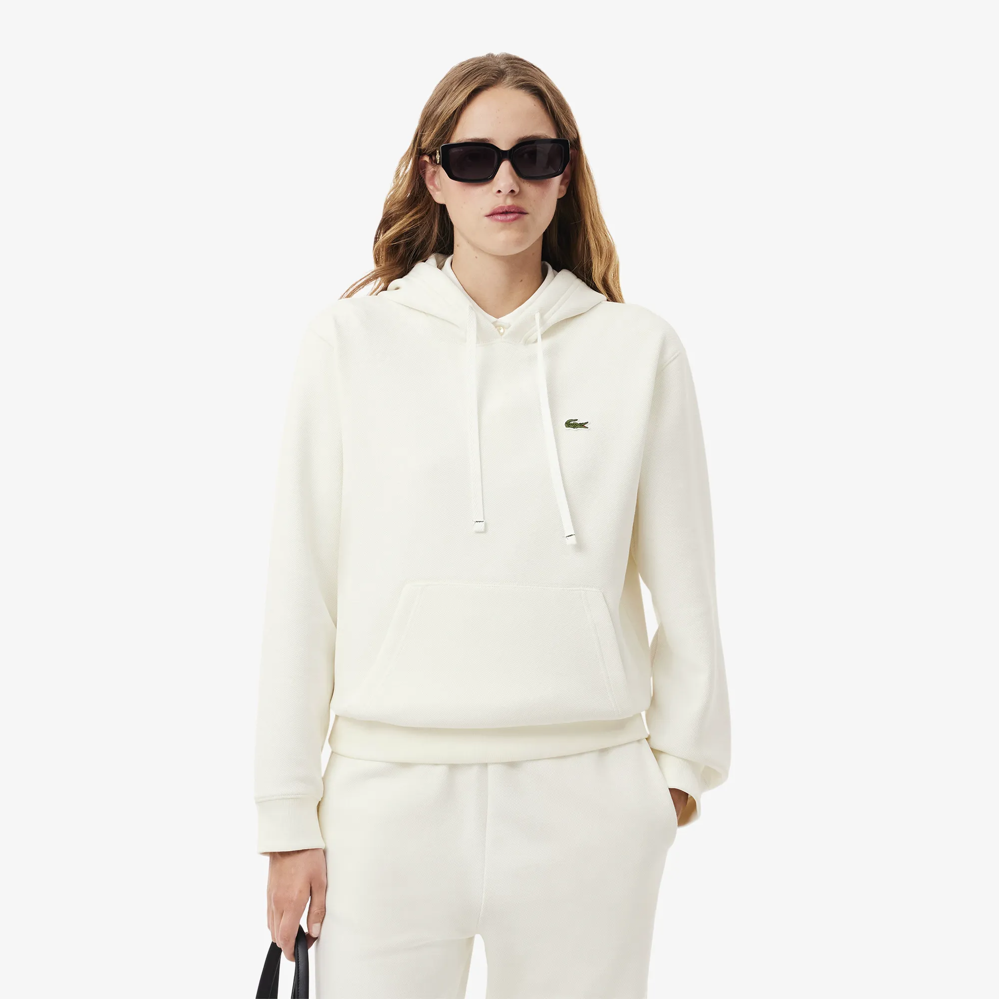 Женская толстовка Lacoste с капюшоном, белый, арт. SF8346