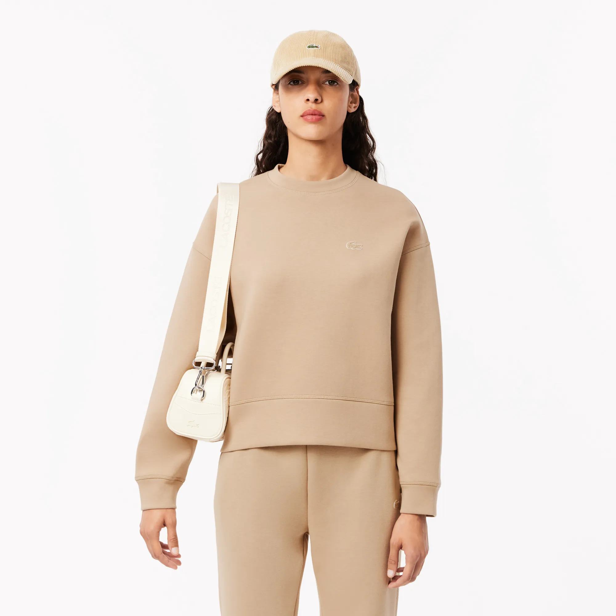 Женская спортивная толстовка Lacoste Oversized Fit, бежевый, арт. SF5614
