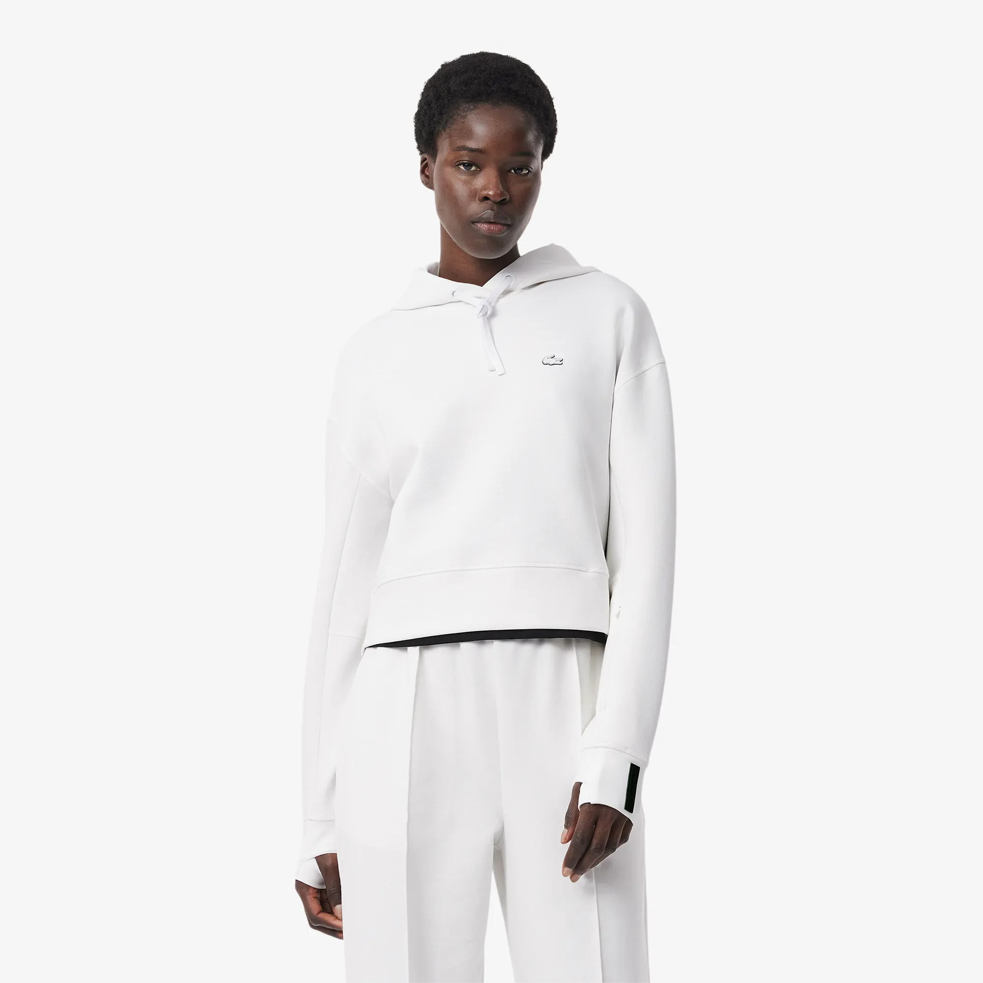 Женская толстовка Lacoste Loose Fit с капюшоном, белый, арт. SF0281