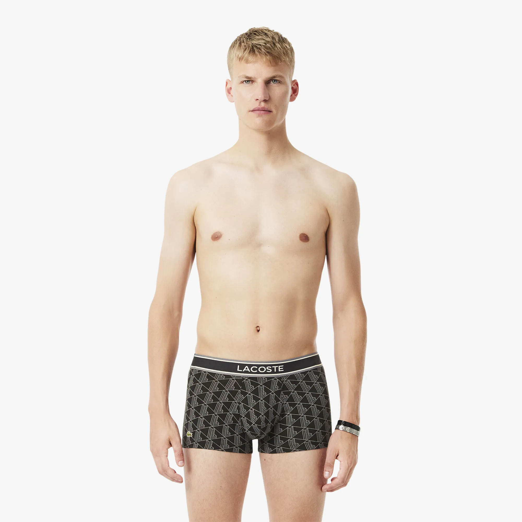 Набор мужского нижнего белья Lacoste с монограммой, черный, арт. 5H4970