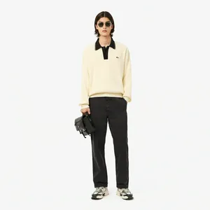 Мужские хлопковые брюки Lacoste Relaxed Fit, черный, арт. HH3903
