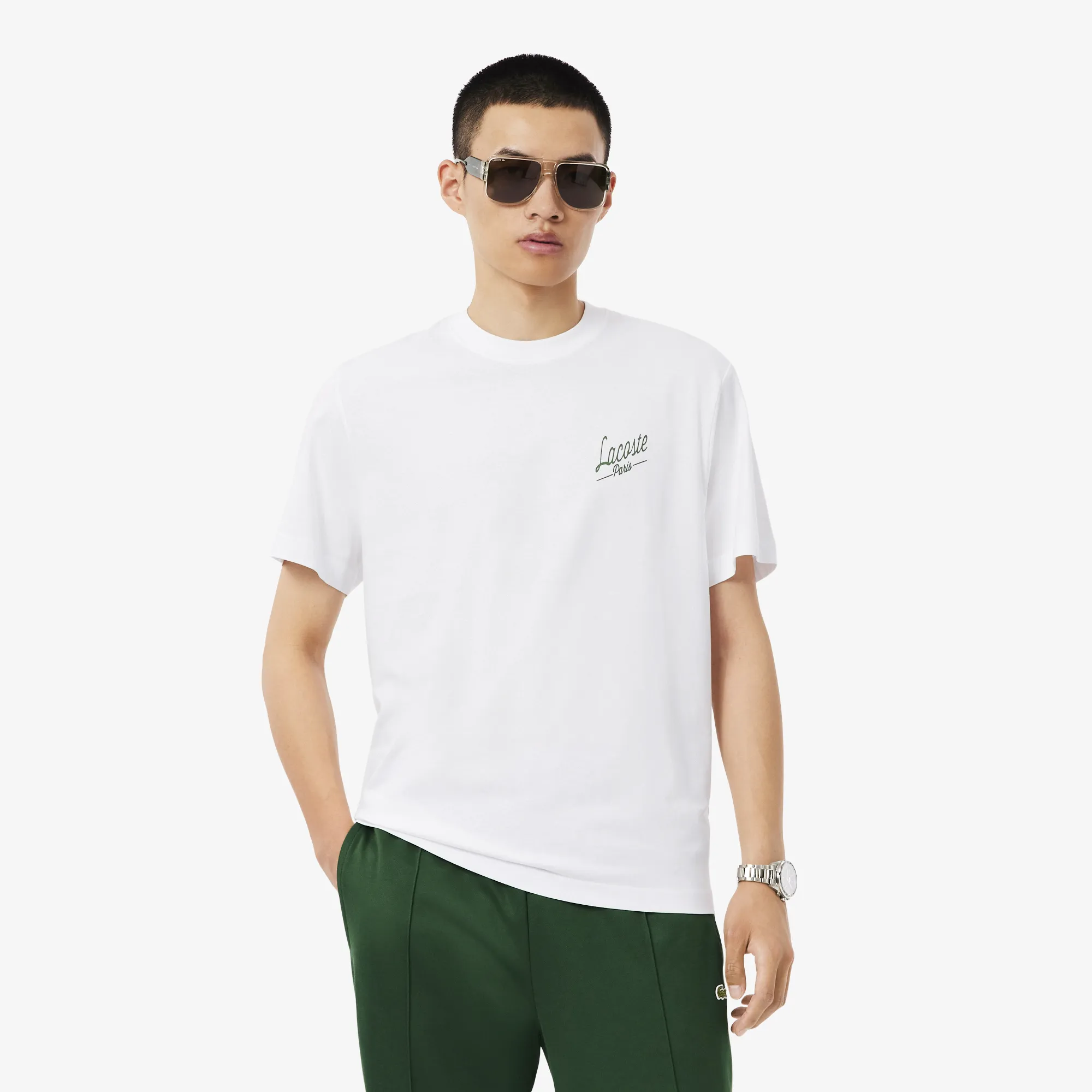 Мужская хлопковая футболка Lacoste Classic Fit, белый, арт. TH5948