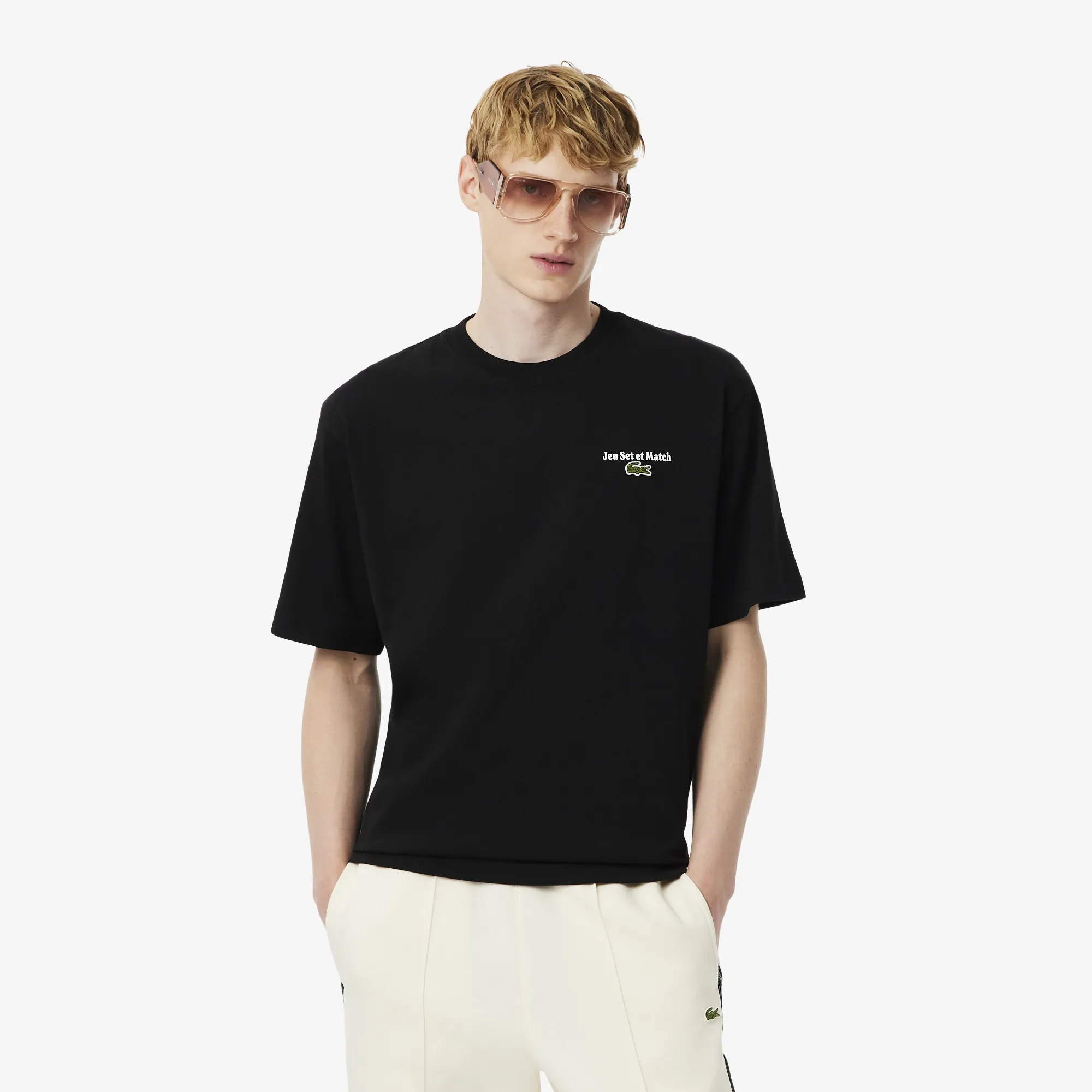 Мужская футболка Lacoste Loose Fit из органического хлопка, черный, арт. TH5950