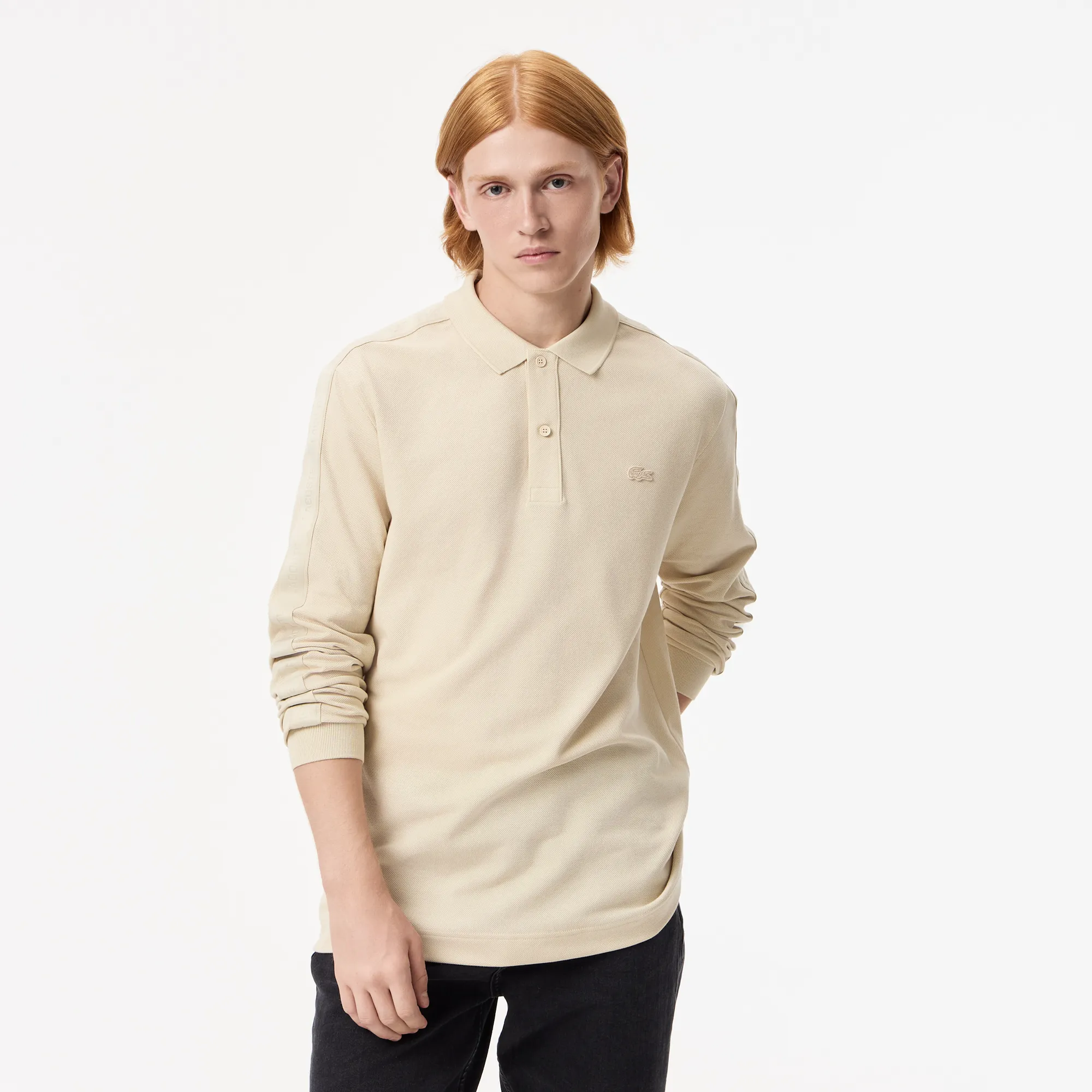 Мужская хлопковая рубашка-поло Lacoste, бежевый, арт. PH2615