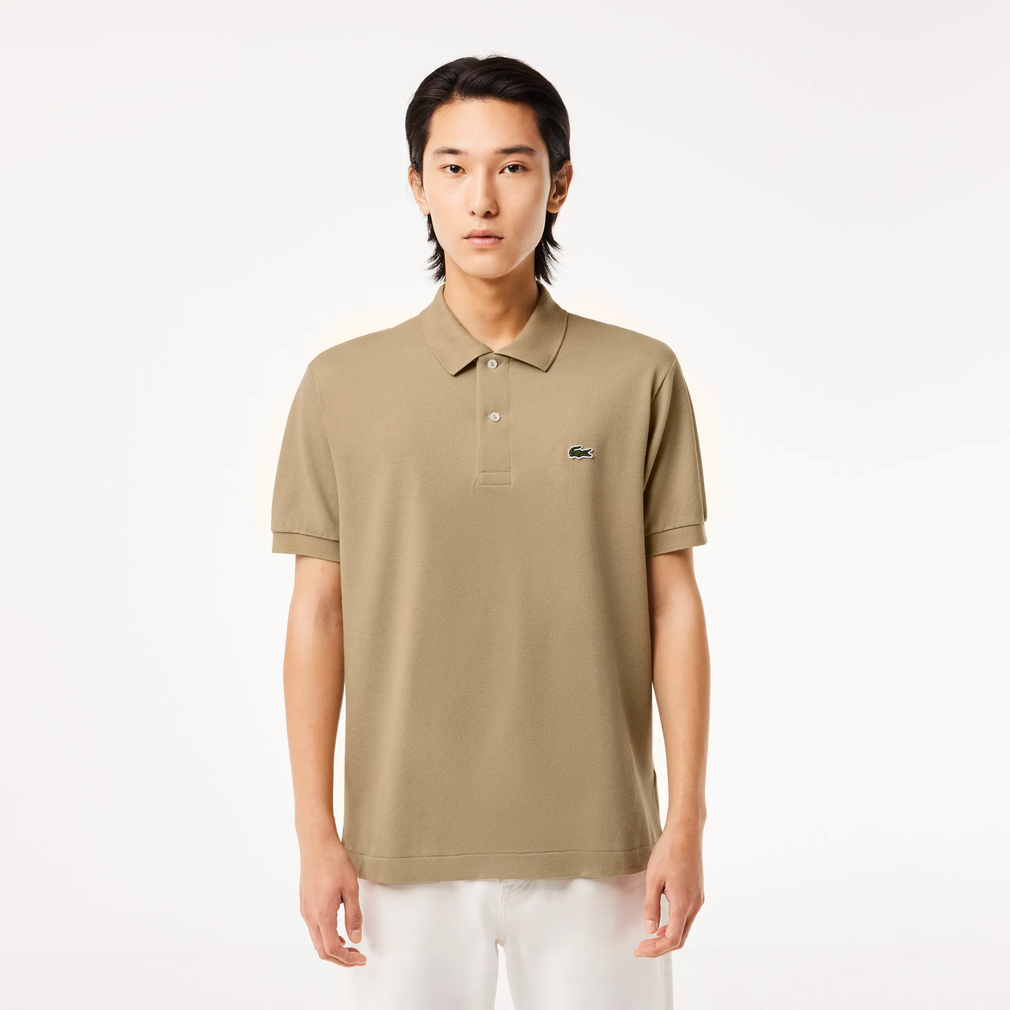 Мужское поло Lacoste L1212 Classic Fit, бежевый, арт. L1212