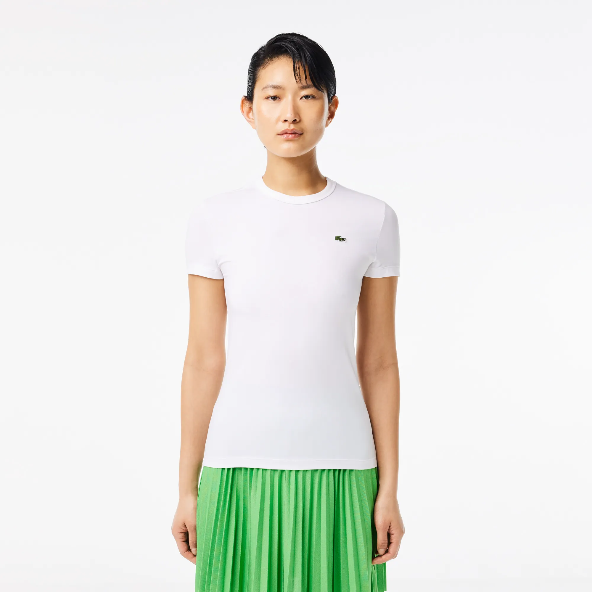 Женская хлопковая футболка Lacoste Relaxed Fit, белый, арт. TF7218