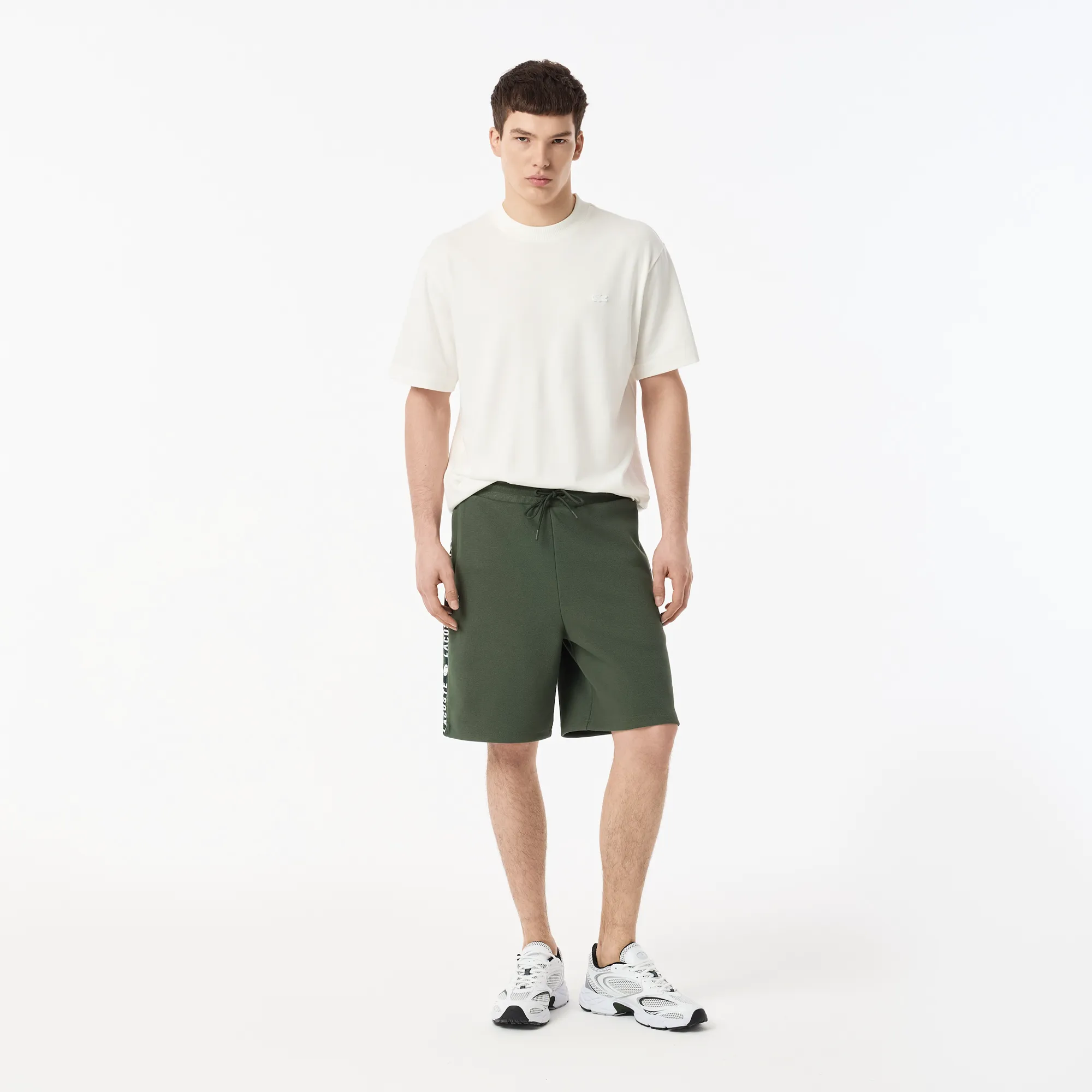 Мужские шорты Lacoste из эластичного хлопка, хаки, арт. GH0512