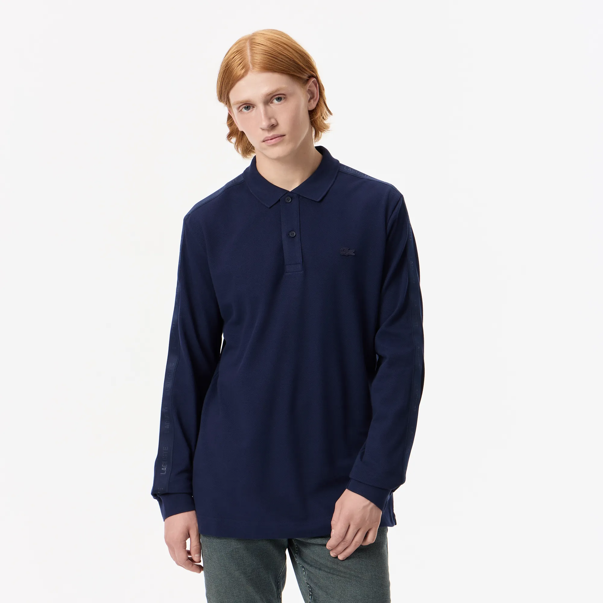 Мужская хлопковая рубашка-поло Lacoste, синий, арт. PH2615