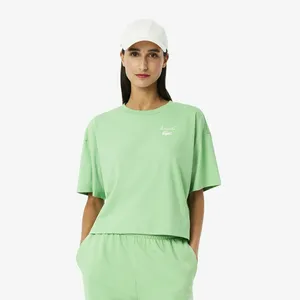 Женская футболка Lacoste из хлопка, зеленый, арт. TF2523