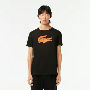 Мужская футболка Lacoste с принтом, черный, арт. TH2042