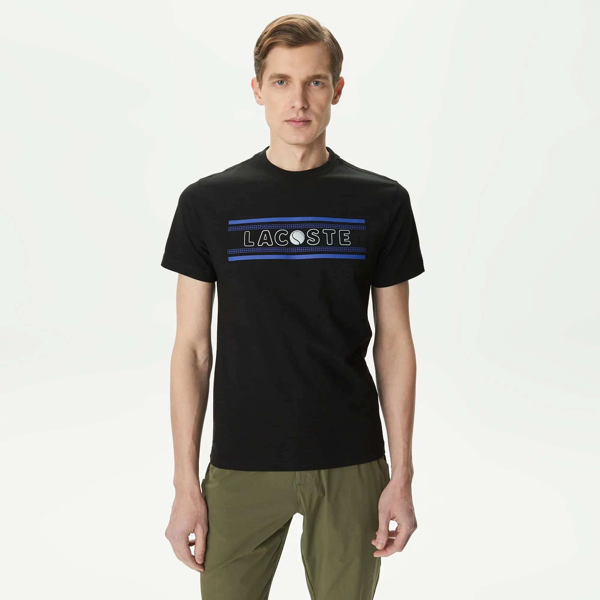 Мужская футболка Lacoste из хлопка, черный, арт. TH0401