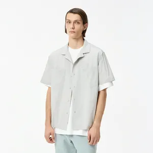 Мужская рубашка Lacoste Loose Fit с коротким рукавом, серый, арт. CH0428