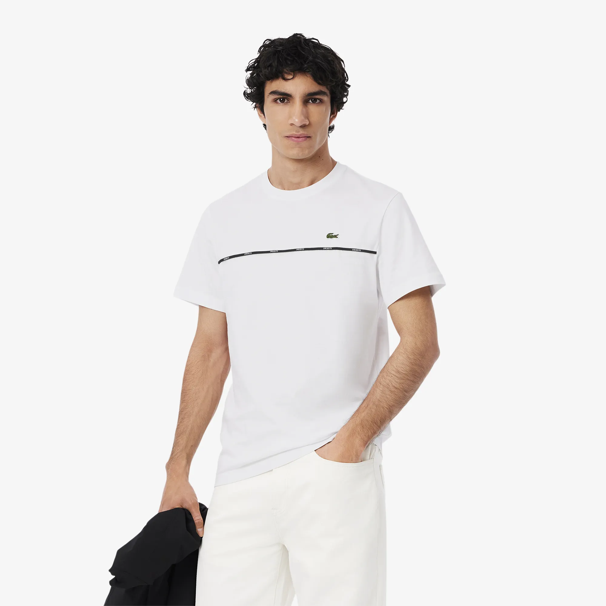 Мужская футболка Lacoste из хлопка, белый, арт. TH9842