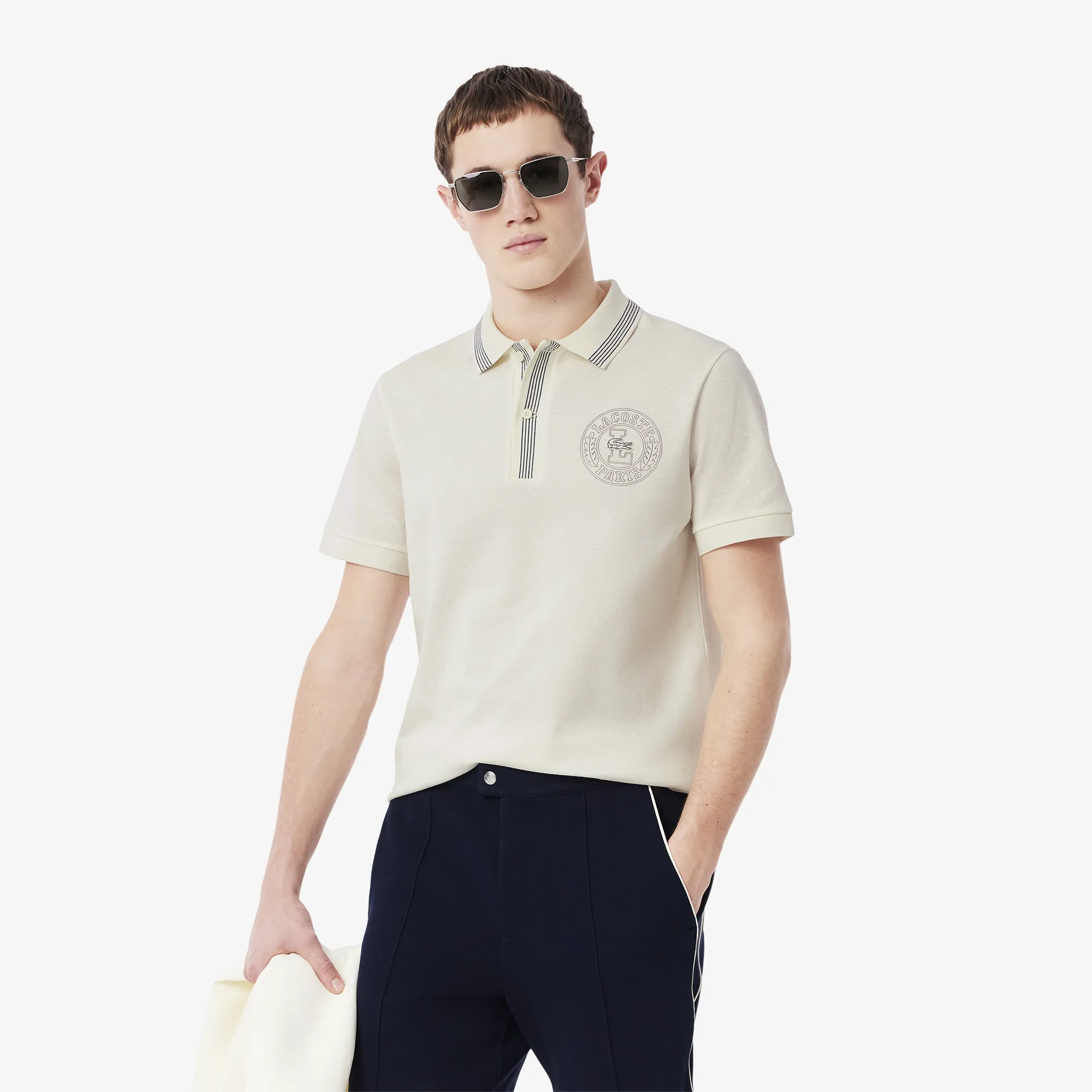 Мужское поло Lacoste из органического хлопка, белый, арт. PH9960