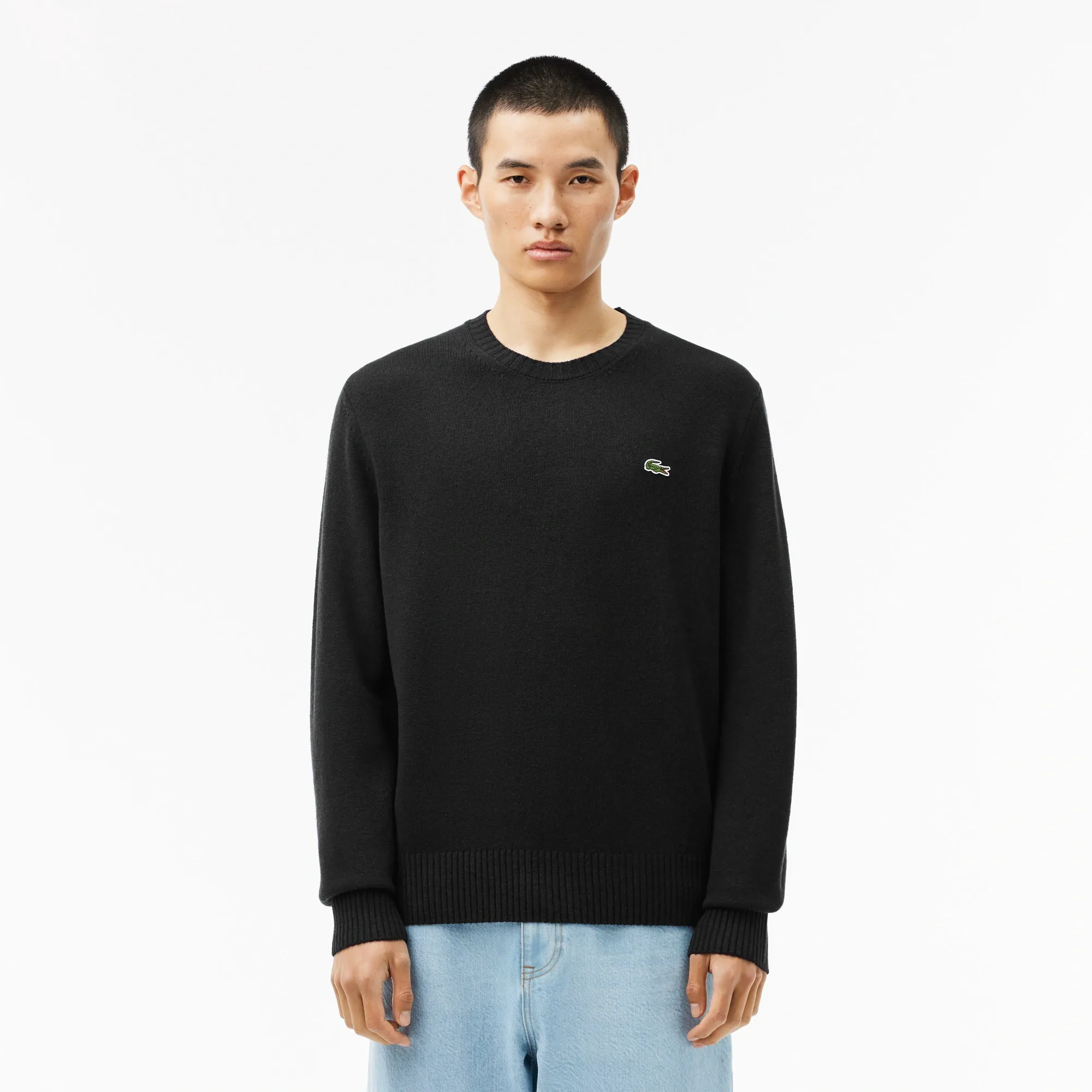 Мужской шерстяной свитер Lacoste, черный, арт. AH2916