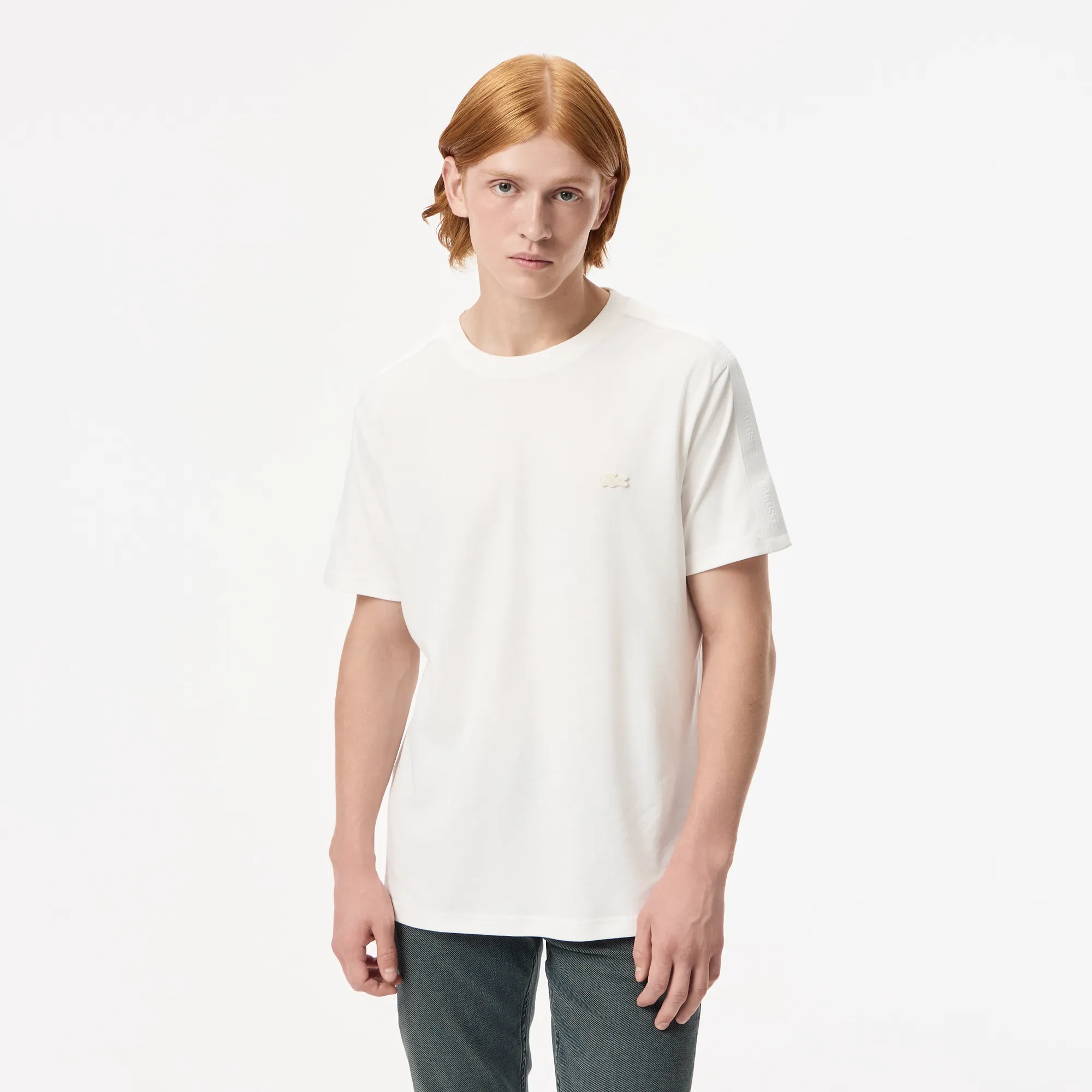 Мужская футболка Lacoste из хлопка, белый, арт. TH2614