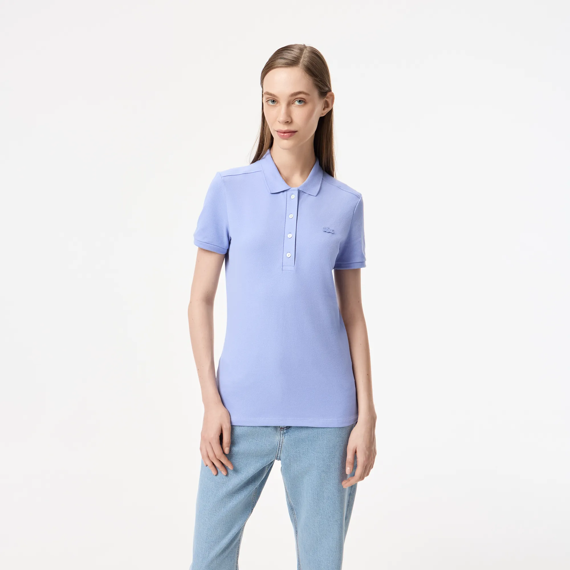 Женское поло Lacoste Slim Fit из эластичного хлопка, синий, арт. PF5462