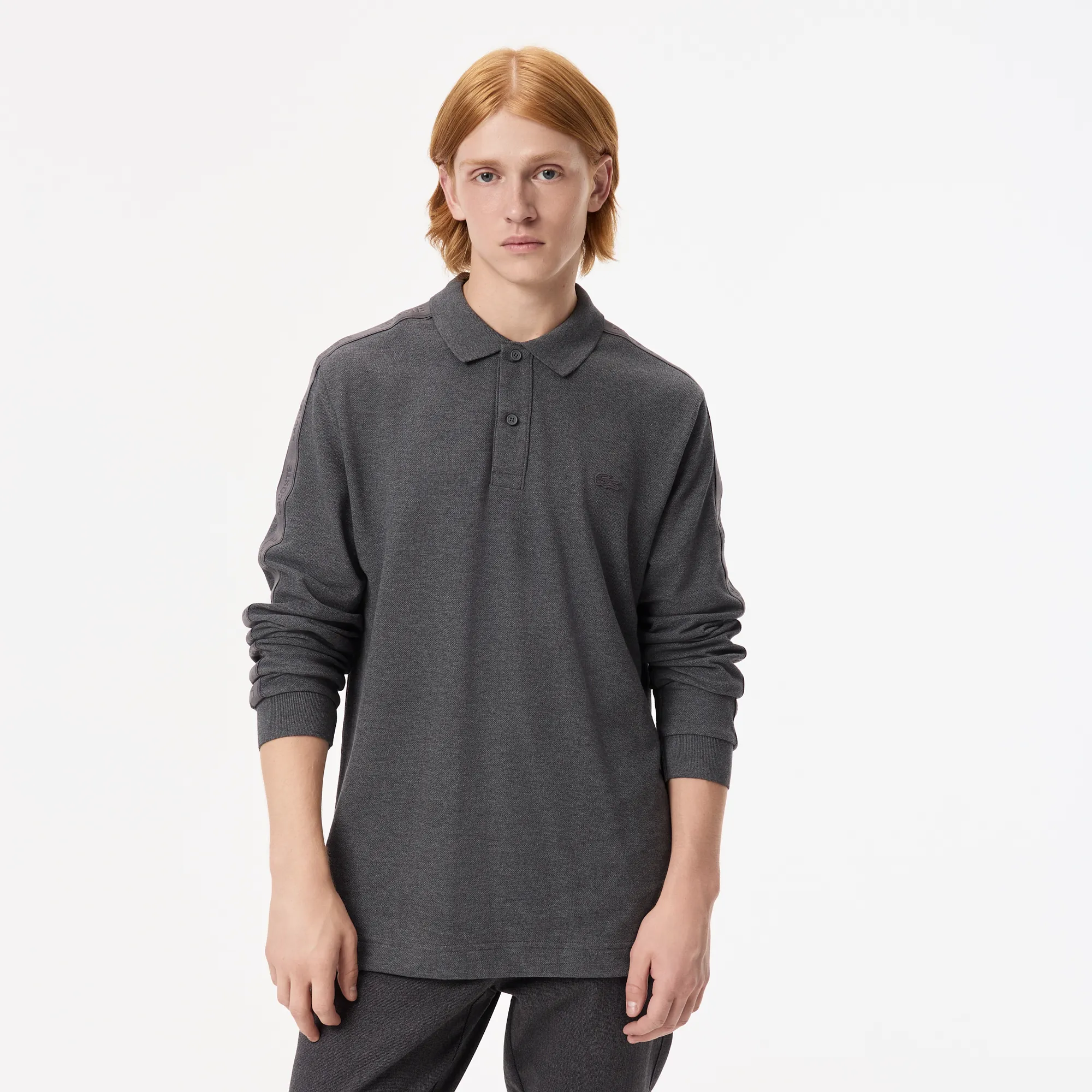Мужская хлопковая рубашка-поло Lacoste, серый, арт. PH2615