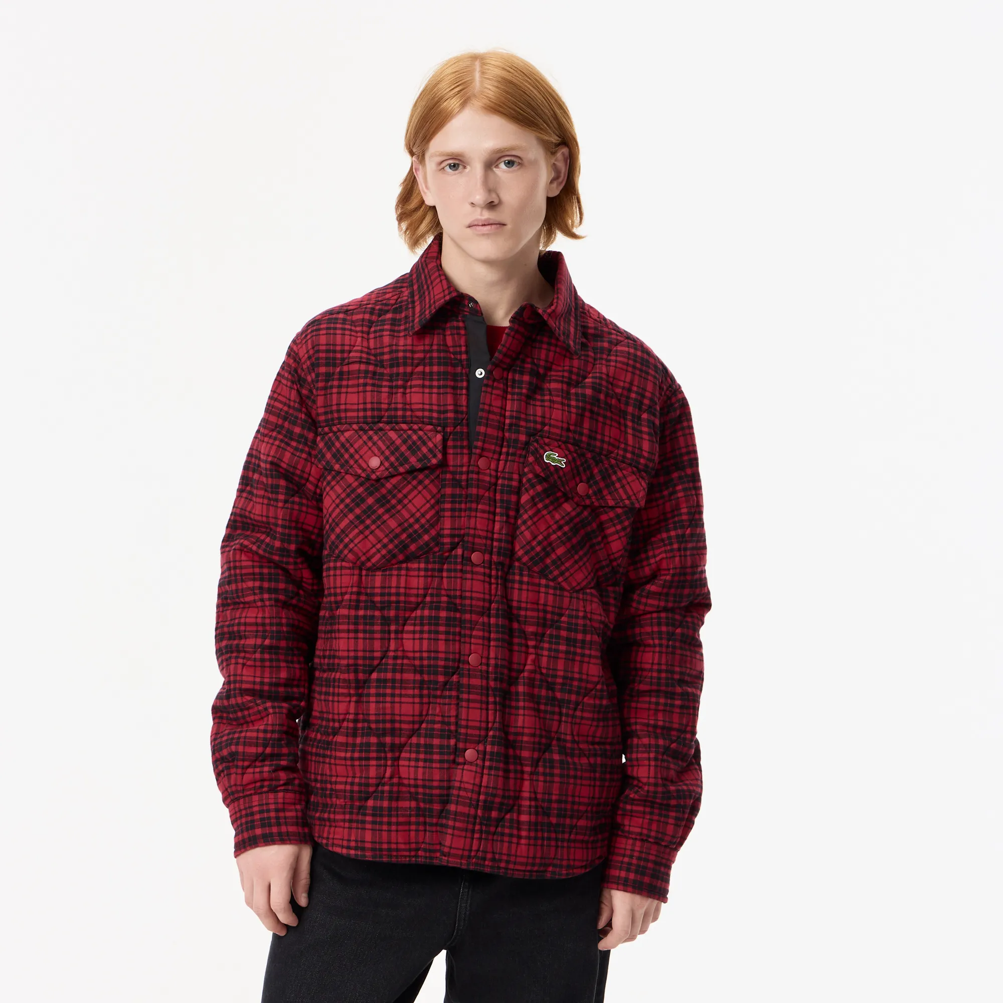 Мужская рубашка Lacoste Relaxed Fit, бордовый, арт. CH2626