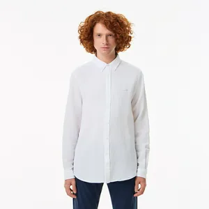 Мужская хлопковая рубашка Lacoste, белый, арт. CH0434